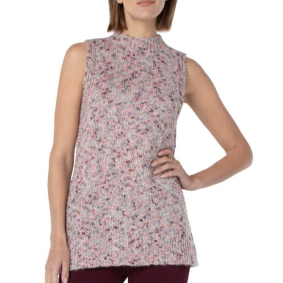NWT Liverpool Sleeveless Mock Neck Confetti Sweater - Picture 1 of 2
